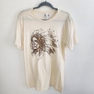 Bella Canvas XOXO NWT Cream Native American Chief Headdress Western Graphic Tee